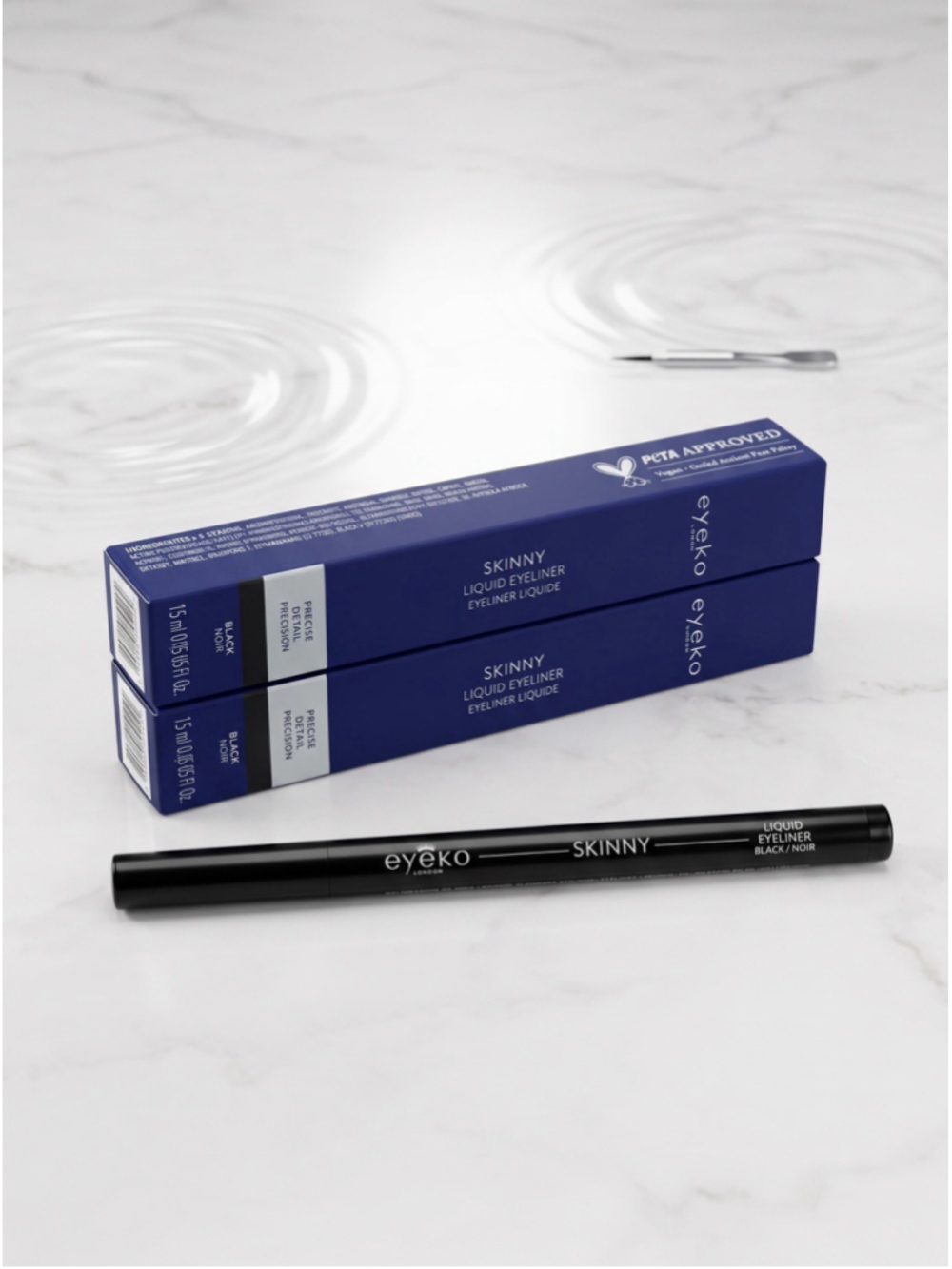 Eyeko Skinny Liquid Eyeliner Black 1.5mL Precise Detail Vegan 2 Pack New